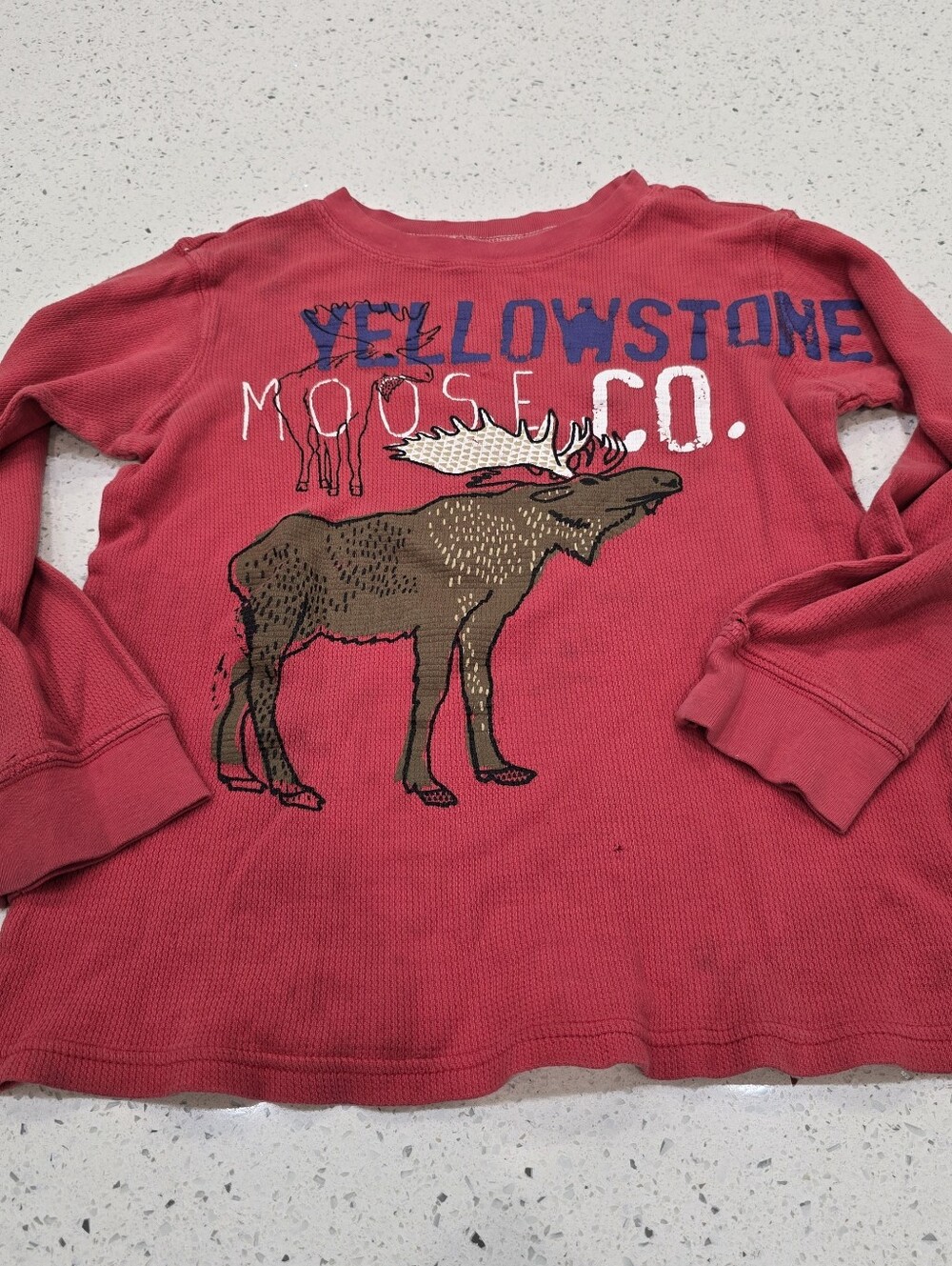Carter’s Yellowstone Moose Boys Size 7 Long-sleeved Shirt Red